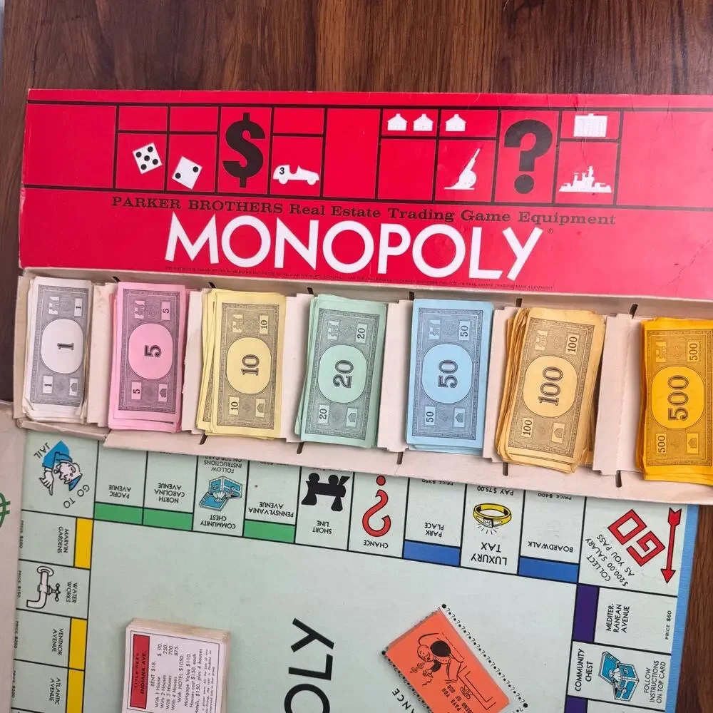 Vintage 1961 Monopoly Board Game by Parker Brothers Complete READ